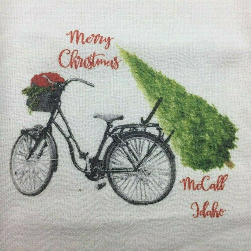 French Graffiti Merry Christmas McCall Idaho Holiday Hand Towel